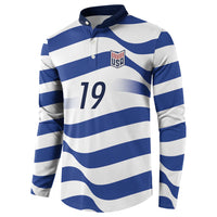 Custom World Football 2026 USA Button Sweatshirt Stars Stripes Football Supporter