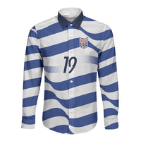 Custom World Football 2026 USA Long Sleeve Button Shirt Stars Stripes Football Supporter