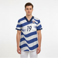 Custom World Football 2026 USA Scrub Top Stars Stripes Football Supporter