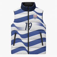 Custom World Football 2026 USA Sleeveless Puffer Jacket Stars Stripes Football Supporter
