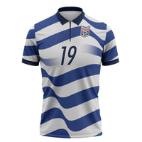 Custom World Football 2026 USA Zipper Polo Shirt Stars Stripes Football Supporter