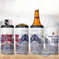 Custom Norway Football 4 in 1 Can Cooler Tumbler Ro Ro Ro Viking Glory