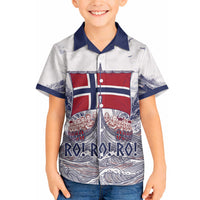 Custom Norway Football Hawaiian Shirt Ro Ro Ro Viking Glory