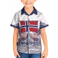 Custom Norway Football Kid Hawaiian Shirt Ro Ro Ro Viking Glory
