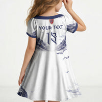 Custom Norway Football Kid Short Sleeve Dress Ro Ro Ro Viking Glory
