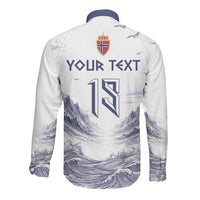 Custom Norway Football Long Sleeve Button Shirt Ro Ro Ro Viking Glory