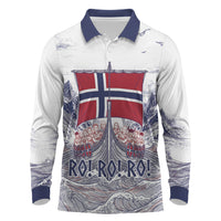Custom Norway Football Long Sleeve Polo Shirt Ro Ro Ro Viking Glory