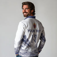 Custom Norway Football Long Sleeve Polo Shirt Ro Ro Ro Viking Glory