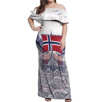 Custom Norway Football Off Shoulder Maxi Dress Ro Ro Ro Viking Glory