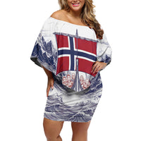 Custom Norway Football Off Shoulder Short Dress Ro Ro Ro Viking Glory