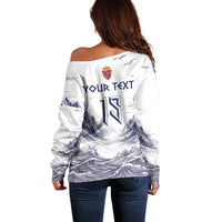 Custom Norway Football Off Shoulder Sweater Ro Ro Ro Viking Glory