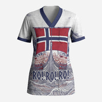 Custom Norway Football Scrub Top Ro Ro Ro Viking Glory