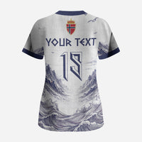 Custom Norway Football Scrub Top Ro Ro Ro Viking Glory