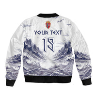 Custom Norway Football Sleeve Zip Bomber Jacket Ro Ro Ro Viking Glory