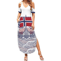 Custom Norway Football Summer Maxi Dress Ro Ro Ro Viking Glory