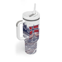 Custom Norway Football Tumbler With Handle Ro Ro Ro Viking Glory