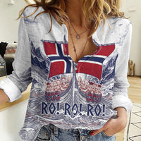 Custom Norway Football Women Casual Shirt Ro Ro Ro Viking Glory
