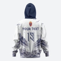 Custom Norway Football Zip Hoodie Ro Ro Ro Viking Glory