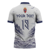 Custom Norway Football Zipper Polo Shirt Ro Ro Ro Viking Glory