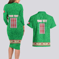 Personalized Italy Umbria Couples Matching Long Sleeve Bodycon Dress and Hawaiian Shirt Flag Style LT19