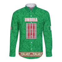 Personalized Italy Umbria Long Sleeve Button Shirt Flag Style LT19