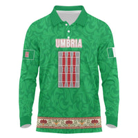 Personalized Italy Umbria Long Sleeve Polo Shirt Flag Style LT19