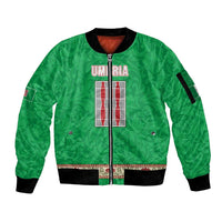 Personalized Italy Umbria Sleeve Zip Bomber Jacket Flag Style LT19