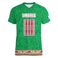Personalized Italy Umbria Women V-Neck T-Shirt Flag Style LT19