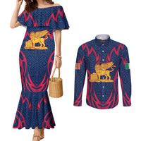 Italy Veneto Couples Matching Mermaid Dress and Long Sleeve Button Shirt Emblem With Flag Style LT19