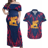 Italy Veneto Couples Matching Off Shoulder Maxi Dress and Hawaiian Shirt Emblem With Flag Style LT19