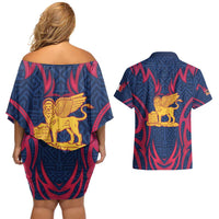 Italy Veneto Couples Matching Off Shoulder Short Dress and Hawaiian Shirt Emblem With Flag Style LT19