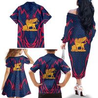 Italy Veneto Family Matching Off The Shoulder Long Sleeve Dress and Hawaiian Shirt Emblem With Flag Style LT19