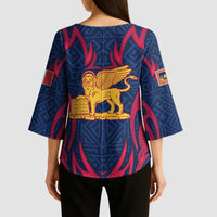 Italy Veneto Kimono Sleeve Blouse Emblem With Flag Style LT19