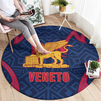Italy Veneto Round Carpet Emblem With Flag Style - Wonder Print Shop