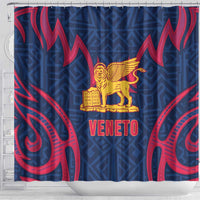 Italy Veneto Shower Curtain Emblem With Flag Style - Wonder Print Shop