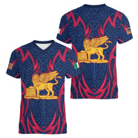 Italy Veneto Women V-Neck T-Shirt Emblem With Flag Style LT19