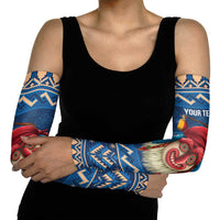 Personalized Romania Christmas Arm Sleeves Romanian Traditional Masks - Wonder Print Shop