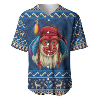 Personalized Romania Christmas Baseball Jersey Romanian Traditional Masks - Wonder Print Shop