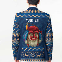 Personalized Romania Christmas Blazer Romanian Traditional Masks - Wonder Print Shop