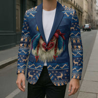 Personalized Romania Christmas Blazer Romanian Traditional Masks - Wonder Print Shop