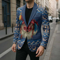 Personalized Romania Christmas Blazer Romanian Traditional Masks - Wonder Print Shop