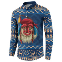 Personalized Romania Christmas Button Sweatshirt Romanian Traditional Masks - Wonder Print Shop