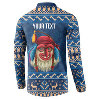 Personalized Romania Christmas Button Sweatshirt Romanian Traditional Masks - Wonder Print Shop