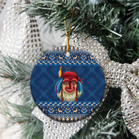 Personalized Romania Christmas Ceramic Ornament Romanian Traditional Masks - Wonder Print Shop