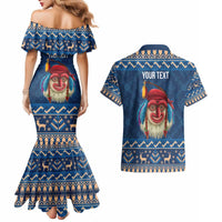 Personalized Romania Christmas Couples Matching Mermaid Dress and Hawaiian Shirt Romanian Traditional Masks - Wonder Print Shop