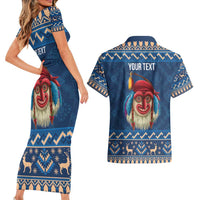 Personalized Romania Christmas Couples Matching Short Sleeve Bodycon Dress and Hawaiian Shirt Romanian Traditional Masks - Wonder Print Shop