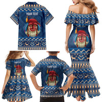 Personalized Romania Christmas Family Matching Mermaid Dress and Hawaiian Shirt Romanian Traditional Masks - Wonder Print Shop