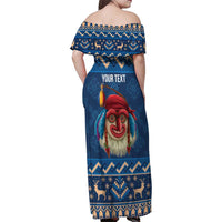 Personalized Romania Christmas Family Matching Off Shoulder Maxi Dress and Hawaiian Shirt Romanian Traditional Masks - Wonder Print Shop
