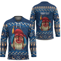 Personalized Romania Christmas Hockey Jersey Romanian Traditional Masks - Wonder Print Shop