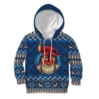 Personalized Romania Christmas Kid Hoodie Romanian Traditional Masks - Wonder Print Shop